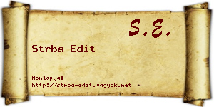 Strba Edit névjegykártya
